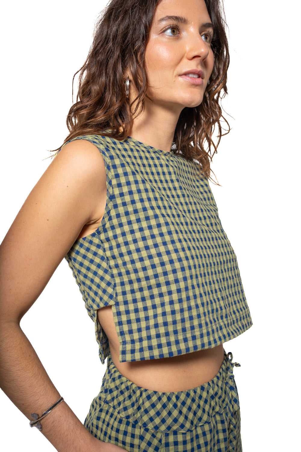 Top À Carreaux Vichy - Olive