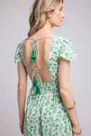 Robe Longue Manches Courtes - Vert