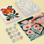 Mini Paint By Numbers 15X20Cm (6 Pieces) - Colourful Floral Patterns