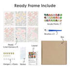 Mini Paint By Numbers 15X20Cm (6 Pieces) - Colourful Floral Patterns