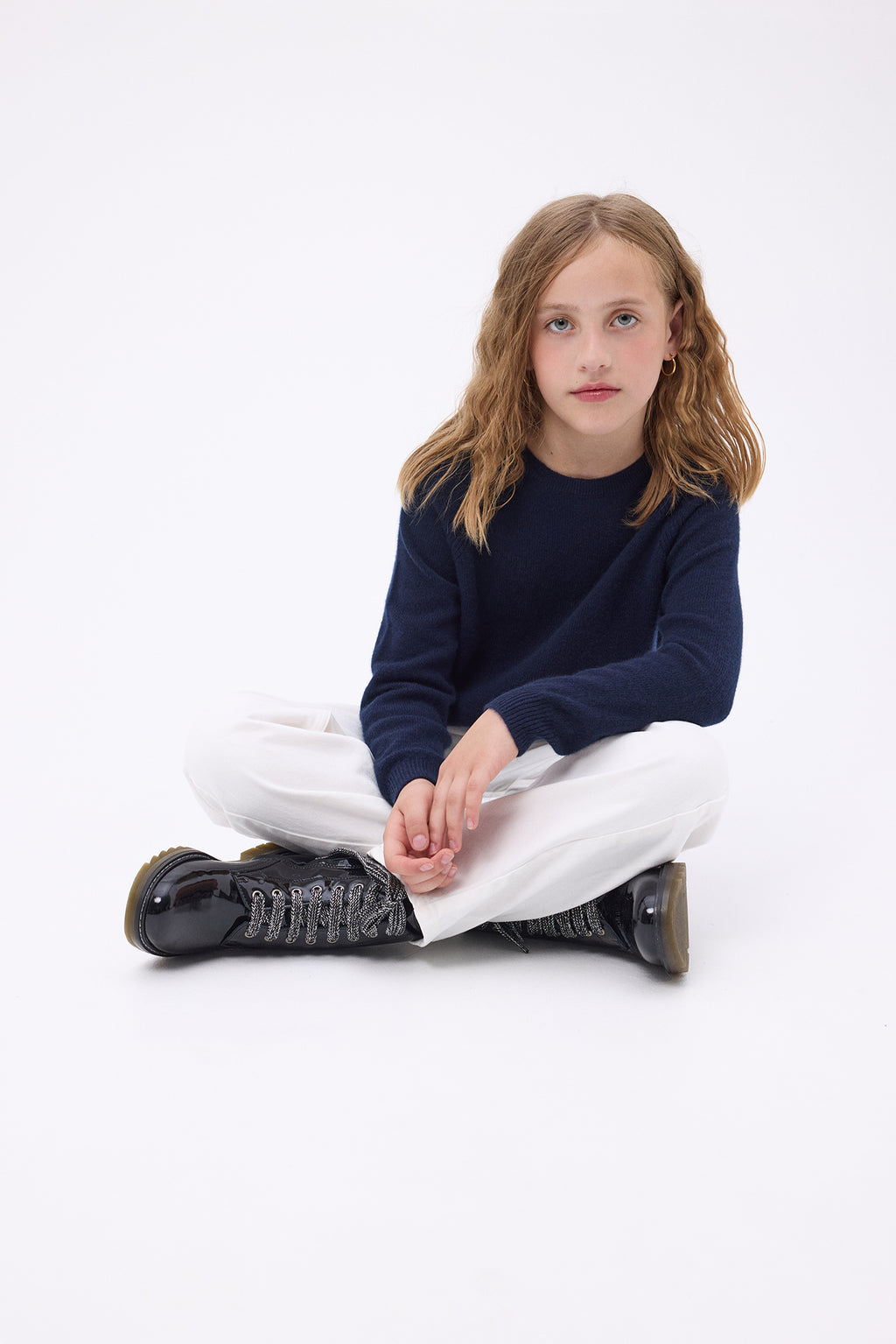 Sweter dziecięcy z okrągłym dekoltem Mini – Granatowy – Dziecko