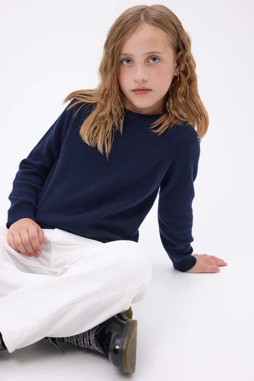 Sweter dziecięcy z okrągłym dekoltem Mini – Granatowy – Dziecko