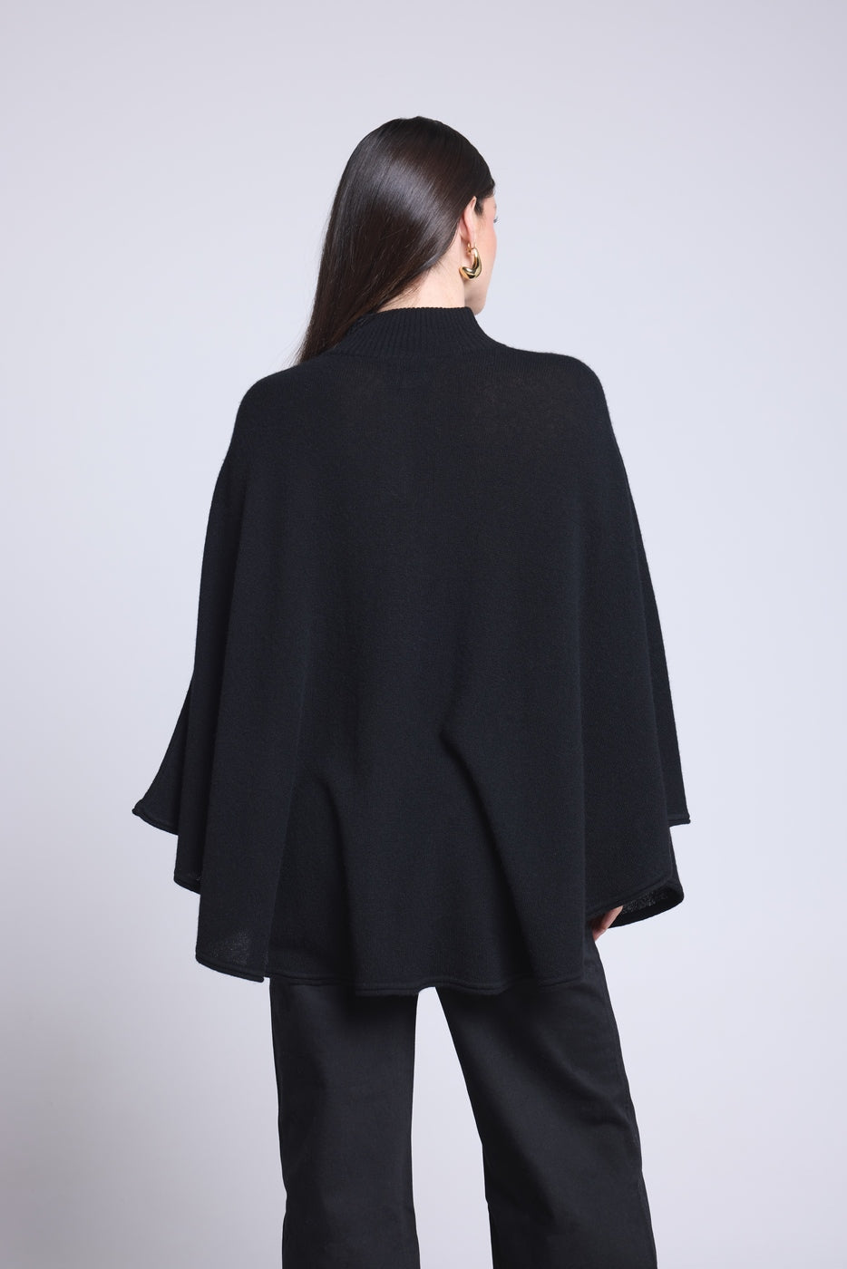 Poncho Boutons Dores Miranda - Noir - Femme - Cachemire Et Laine