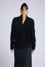 Miranda High-Neck Embellished Jumper - Black - Women