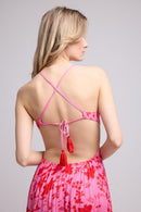 Vestido Largo con Tirantes - Rosa Rojo