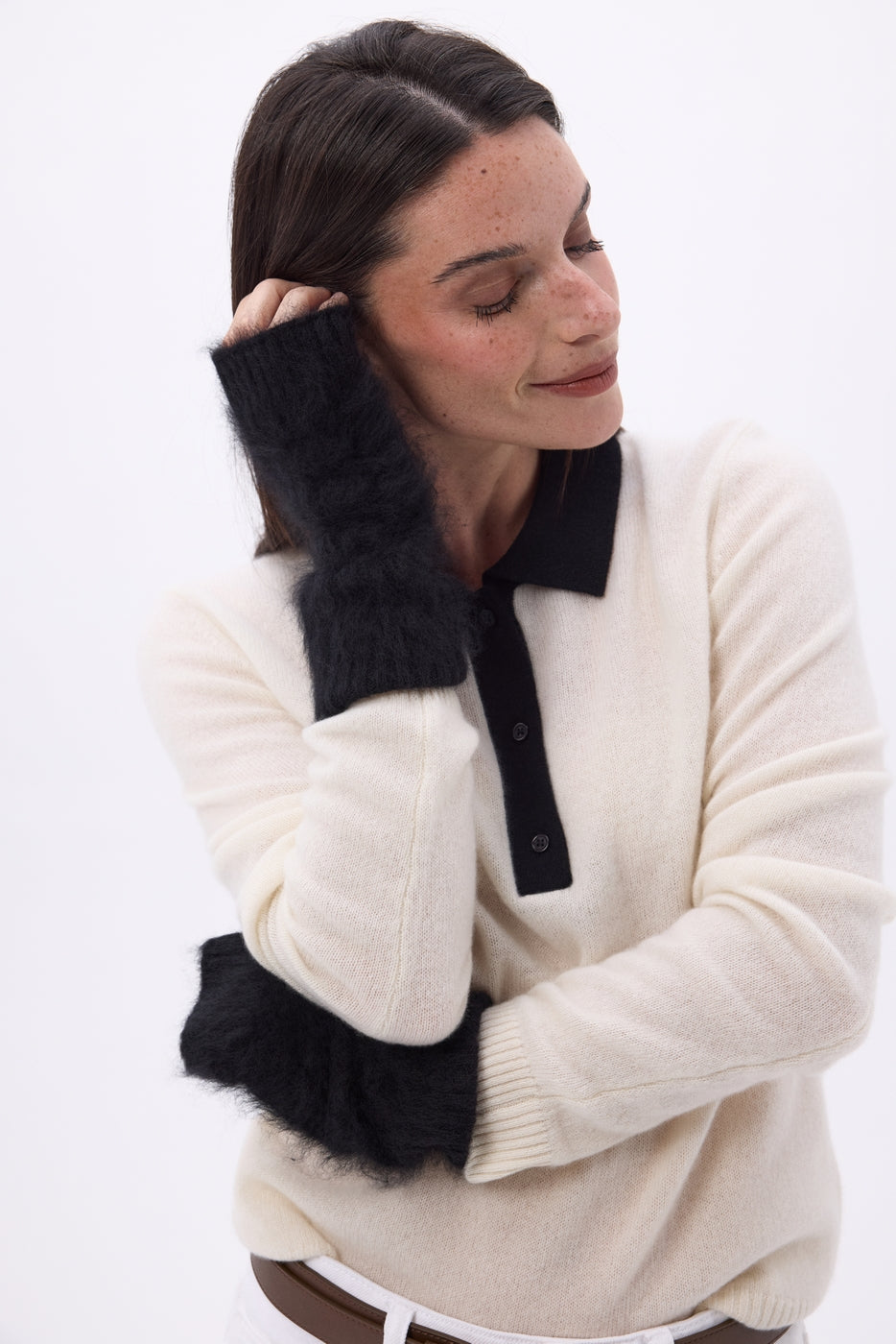 Muffole – Cashmere Spazzolato Mira - Nero - Unisex - 100% Cashmere Spazzolato