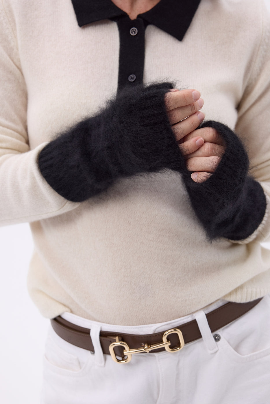 Muffole – Cashmere Spazzolato Mira - Nero - Unisex - 100% Cashmere Spazzolato