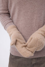Mitbut Flap Fingerless Gloves - Cream Beige - Unisex