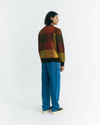 Khem Checked Wool Jumper - Brown