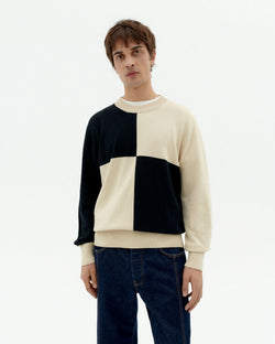 Khem sustainable black and ecru knit jumper-1