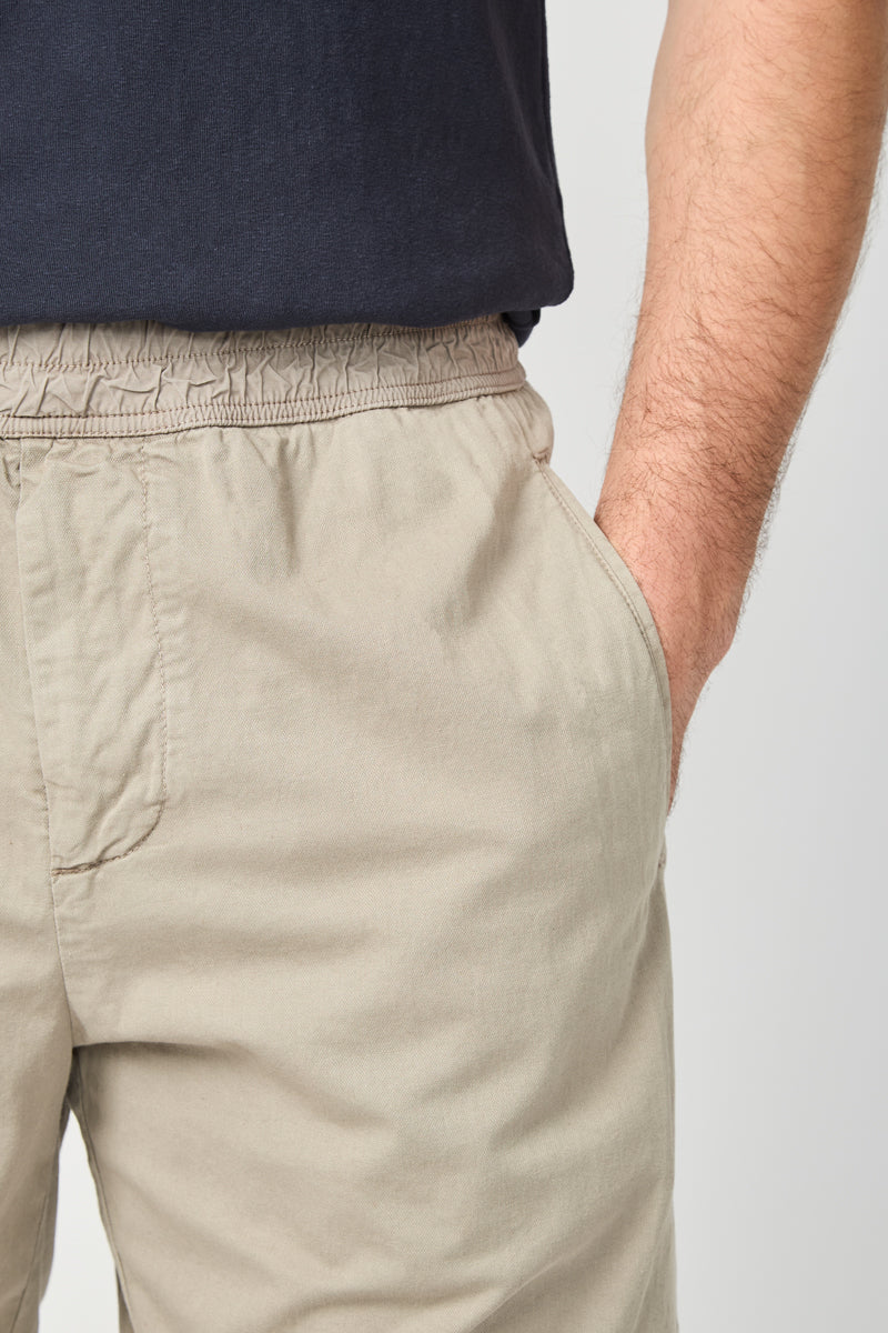 Short Ajustado en Algodón y Lino - Pigmento Limón - Hombre