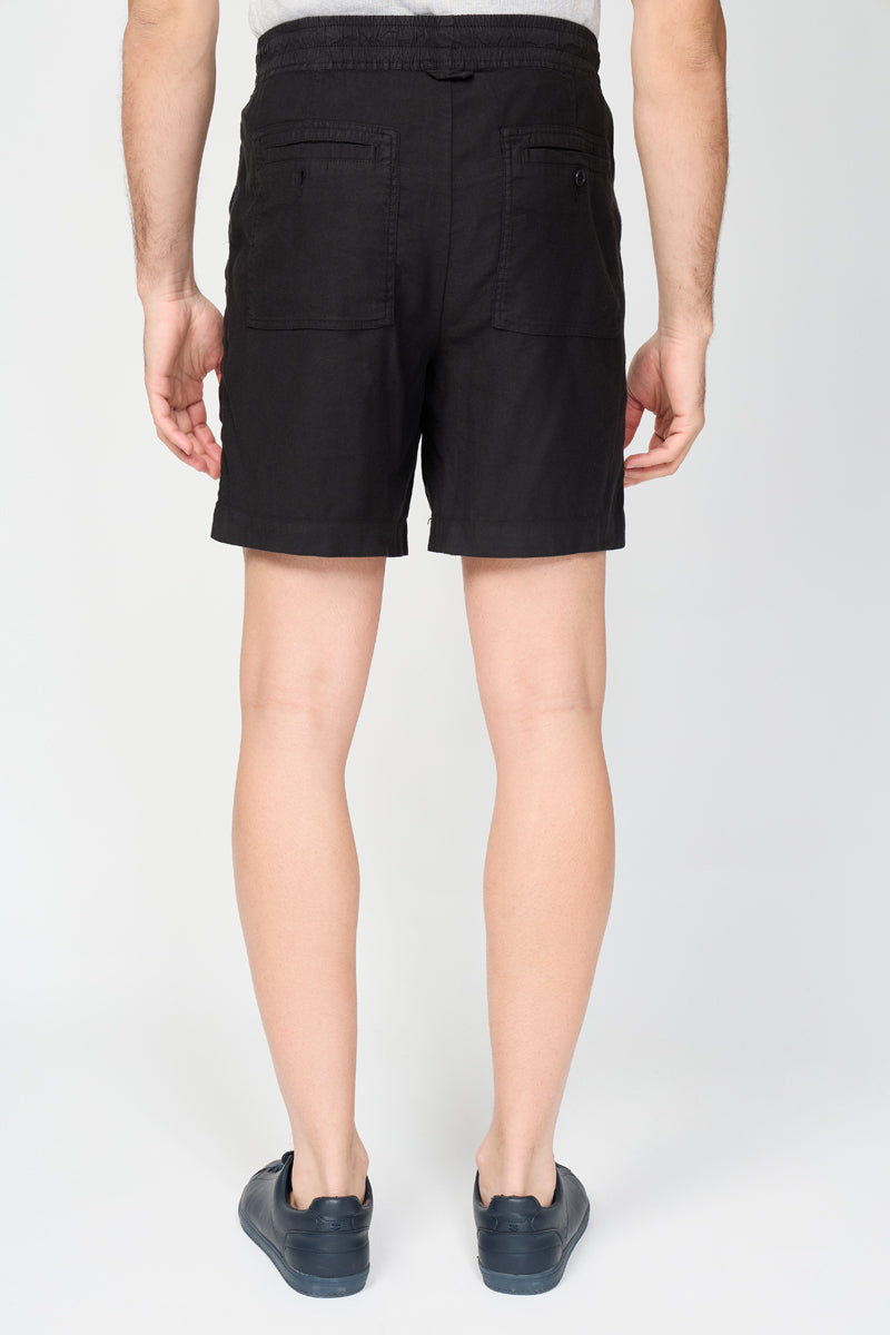 Shorts con bolsillos de parche - Negro - Hombres
