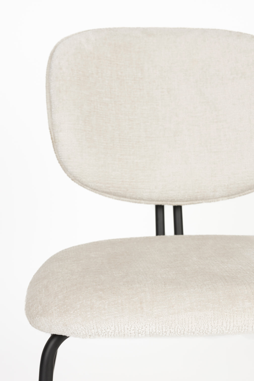 Button - Dining Chair - Polyester - Off White/Beige