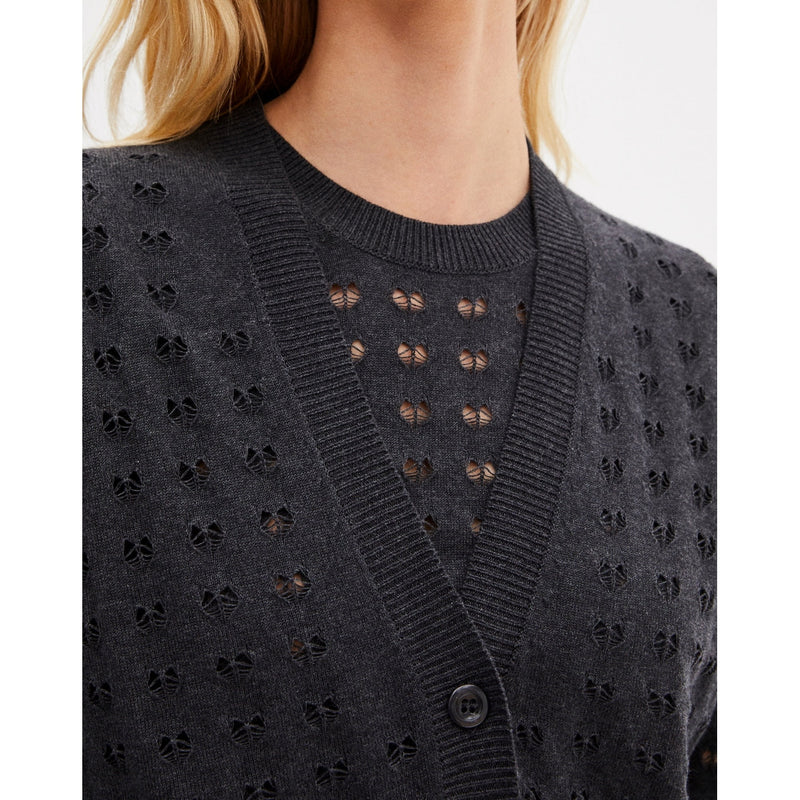 Eric Bompard - Gilet Point Cœur Coton Bio Et Cachemire - Anthracite - Femme