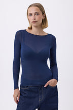 T-shirt Round Neck Monaco - Marineblå - Dame