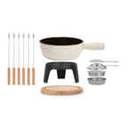 Cast Iron Fondue Set for 6 People - Beige