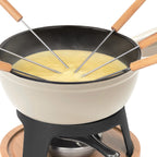 Cast Iron Fondue Set for 6 People - Beige
