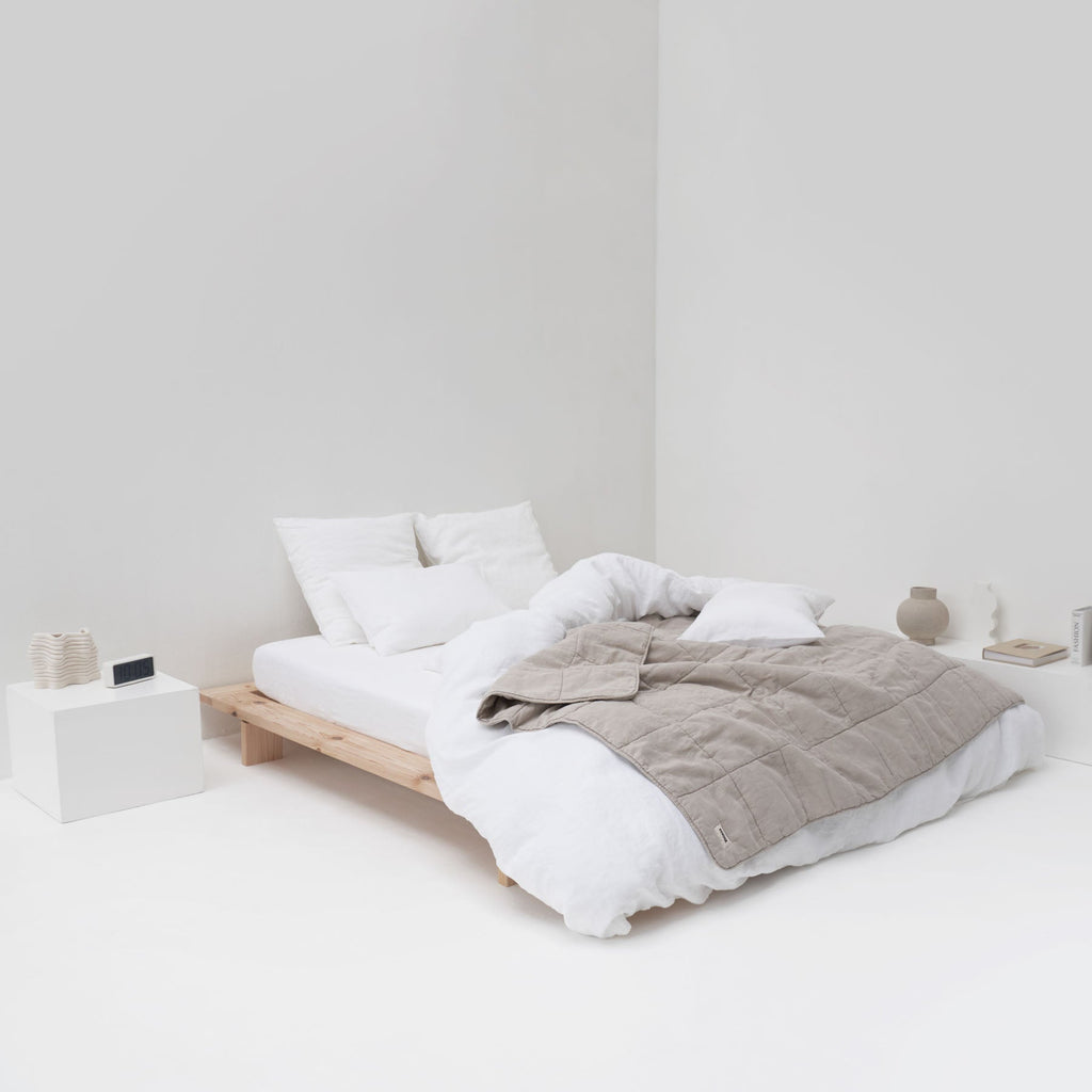 most white French washed linen pillowcases