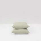 2 Taies D'Oreiller - En Percale De Coton Lavé 300 Fils - Vert Sauge
