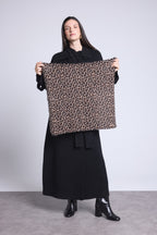 Unisex-Kaschmir-Bandana Moussa mit Leopardenmuster – Beige – 100 % Kaschmir