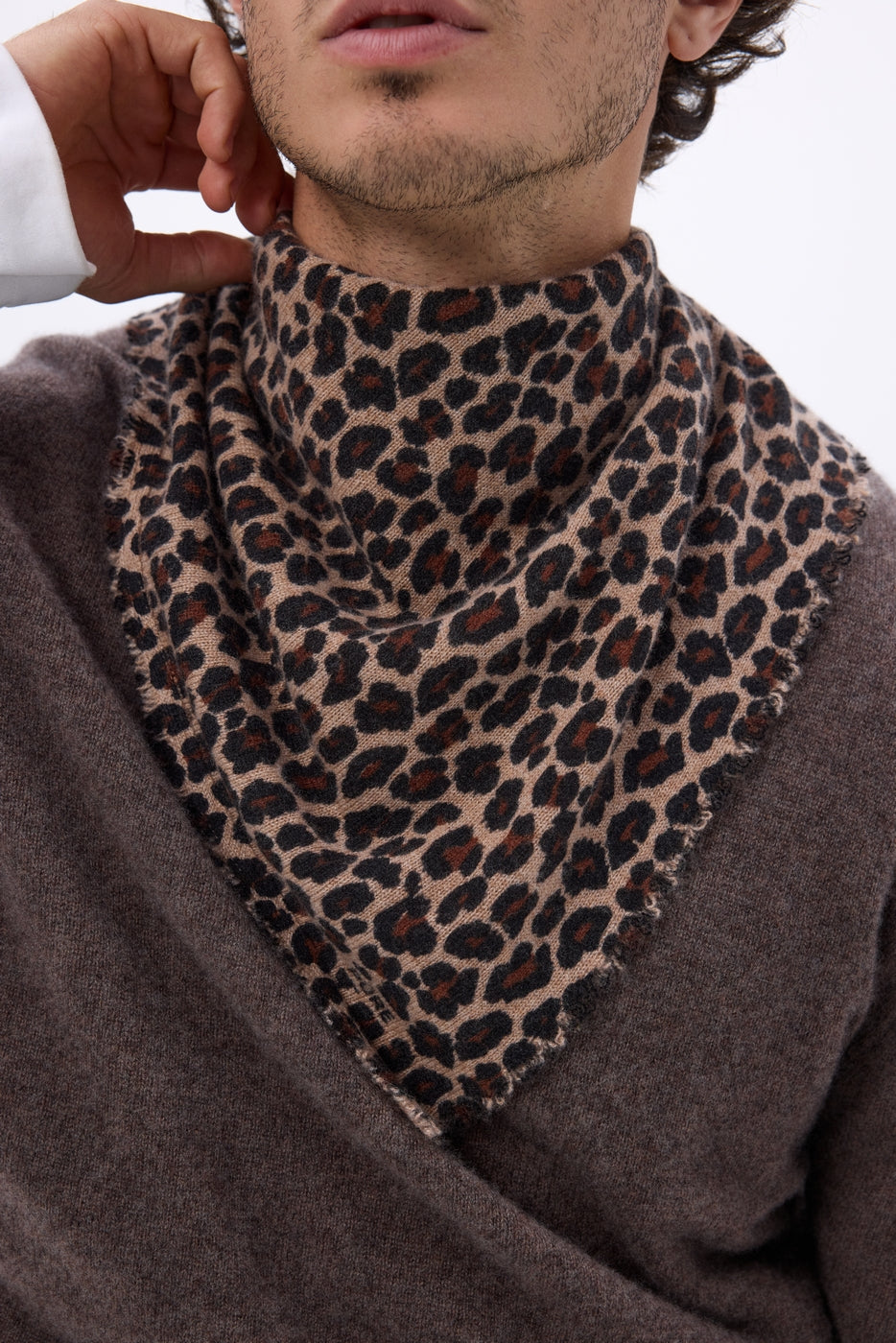 Bandana Leopard Moussa - Leopard - Homme - 100% Cachemire