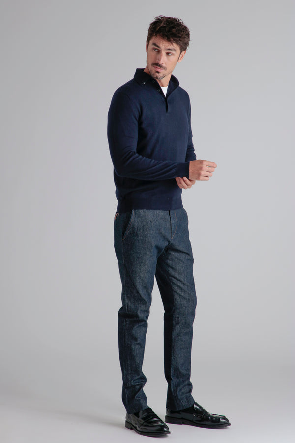 Broek Volta Chino Italian Pocket - Raw Blue - Heren