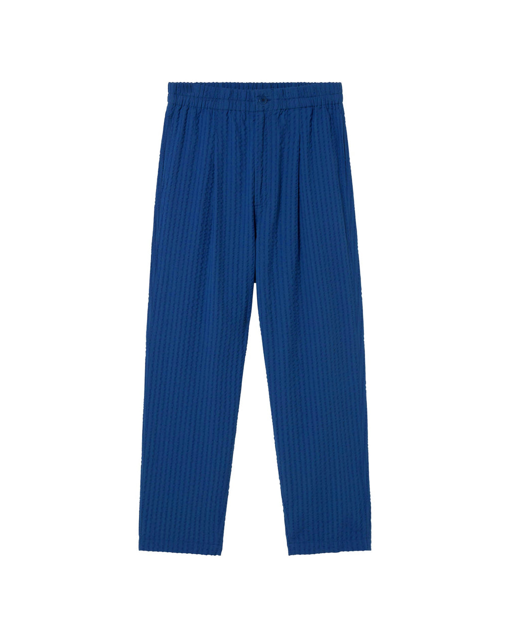 Pantalón Luc sostenible azul seersucker - silueta 1