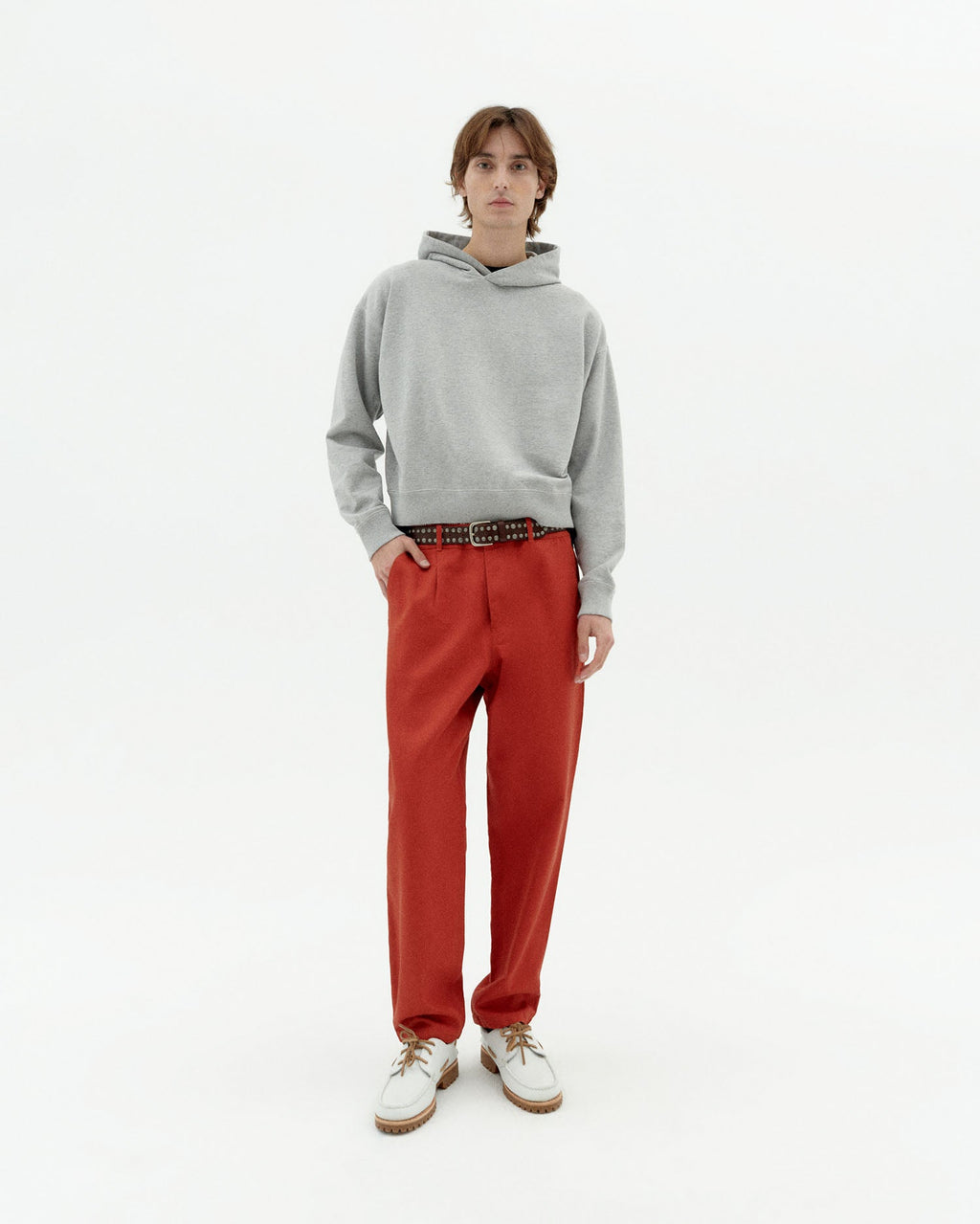 Pantalón rojo hemp Moero sostenible-2