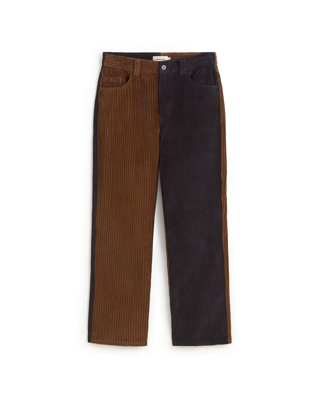 Gerade geschnittene Cordhose David - Marineblau und Braun