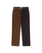 Gerade geschnittene Cordhose David - Marineblau und Braun