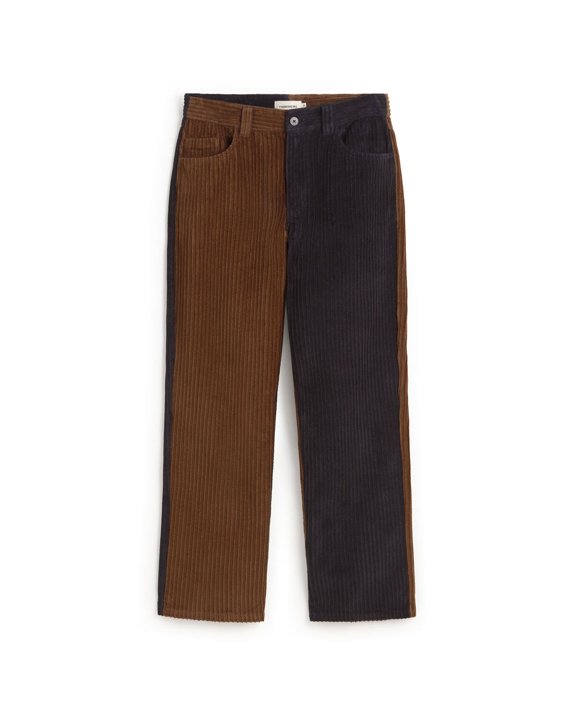 Gerade geschnittene Cordhose David - Marineblau und Braun