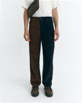 Gerade geschnittene Cordhose David - Marineblau und Braun