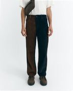 Gerade geschnittene Cordhose David - Marineblau und Braun