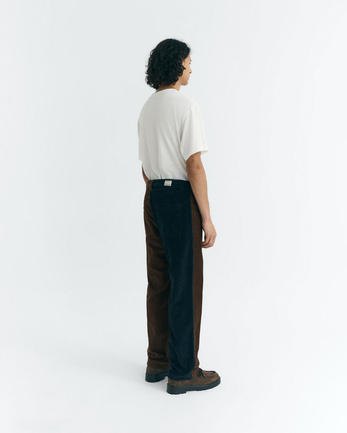 Gerade geschnittene Cordhose David - Marineblau und Braun