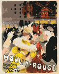 Peinture Par Numéros - Affiche Moulin Rouge - Dame Jaune