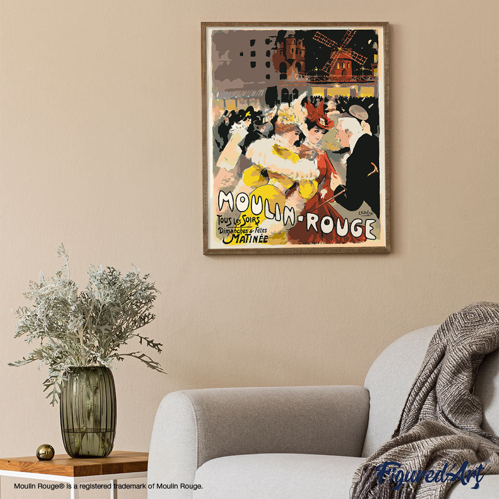 Peinture Par Numéros - Affiche Moulin Rouge - Dame Jaune