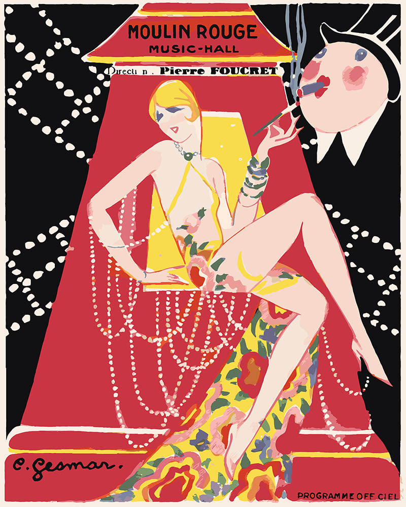 Pintura por números - Cartel Moulin Rojo - Programa Music Hall Gesmar