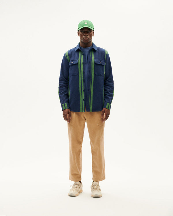 Bæredygtig blå overshirt college blanket Lucas-2