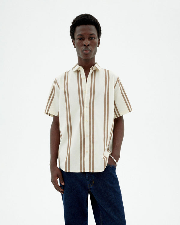 Chemise En Popeline À Rayures Tom - Marron