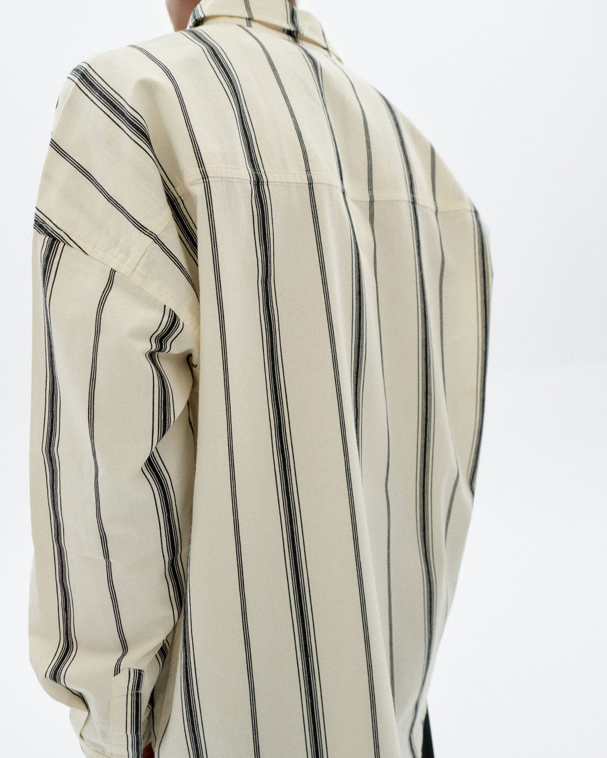 Chemise À Rayures Noires Haru - Blanc