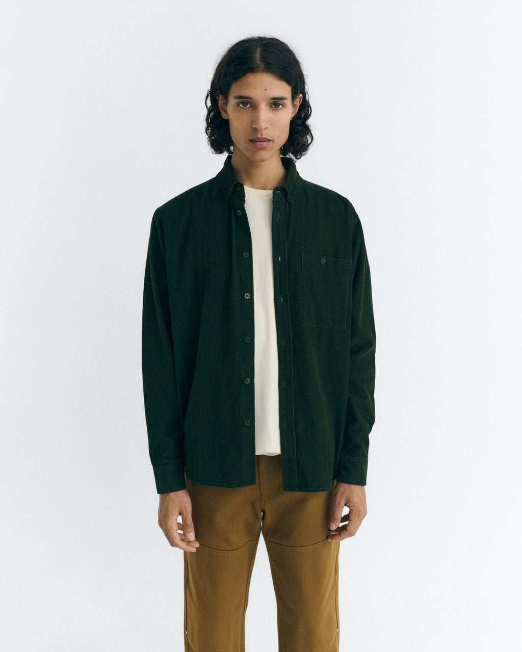 Chemise En Micro-Velours Côtelé Anto - Vert