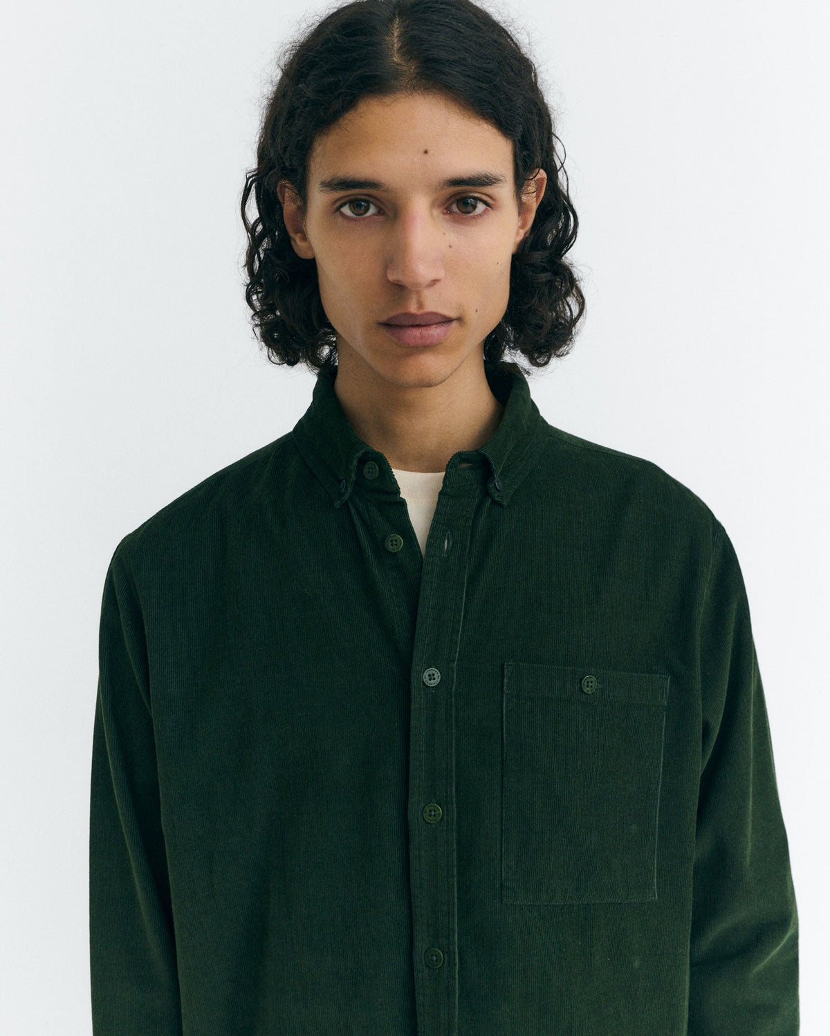 Chemise En Micro-Velours Côtelé Anto - Vert
