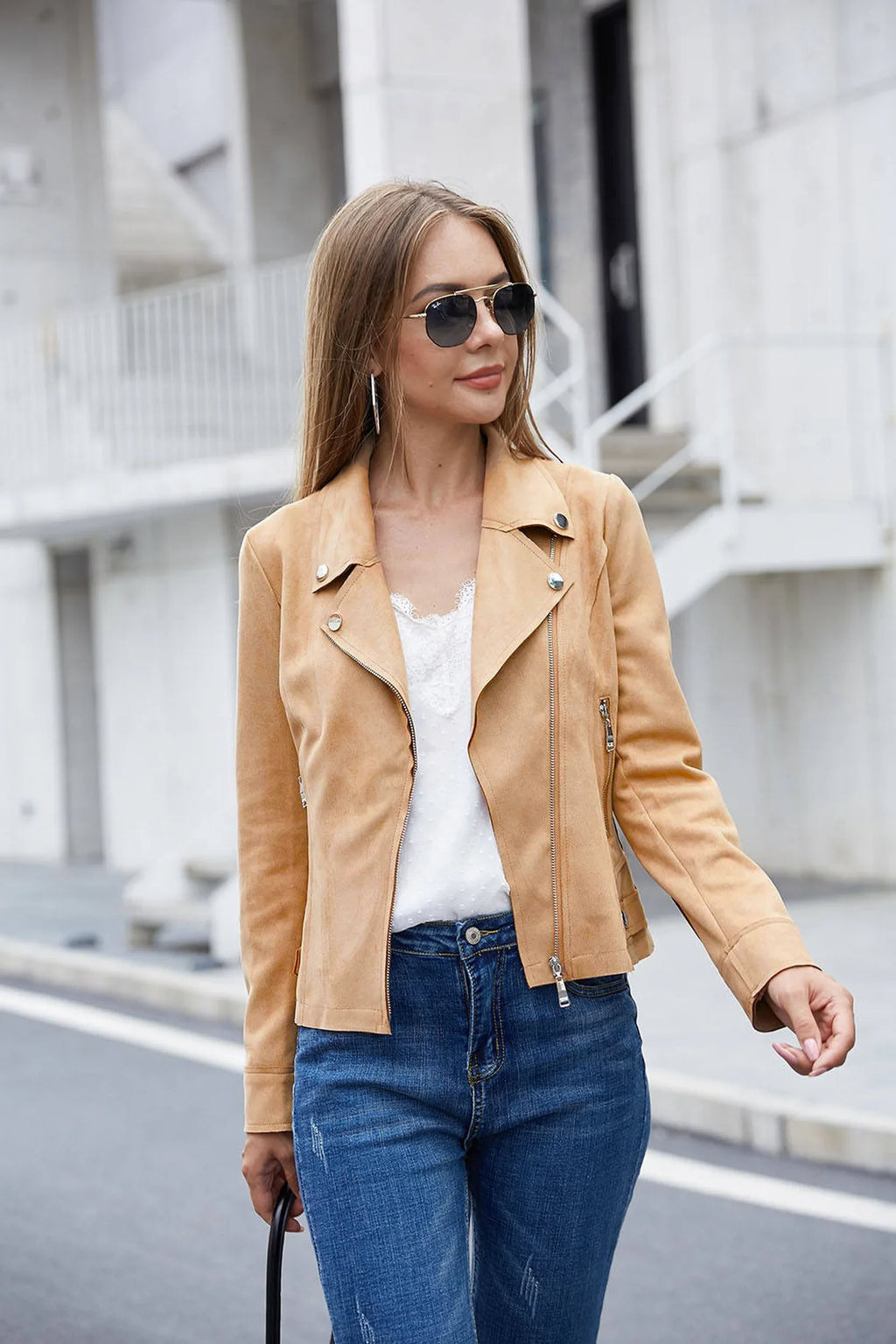 Bikerjacka Livio - Camel