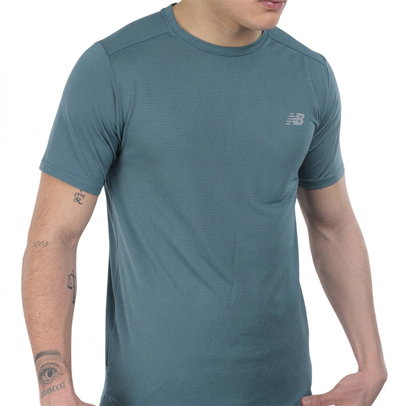Camiseta New Balance Hombre - Azul Verde