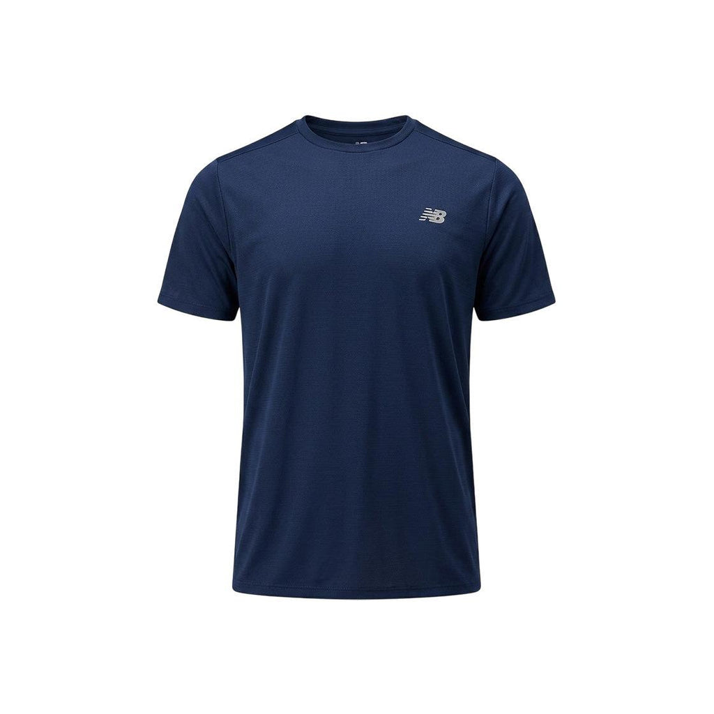 New Balance Hombre Camiseta - Azul Marino, Plata