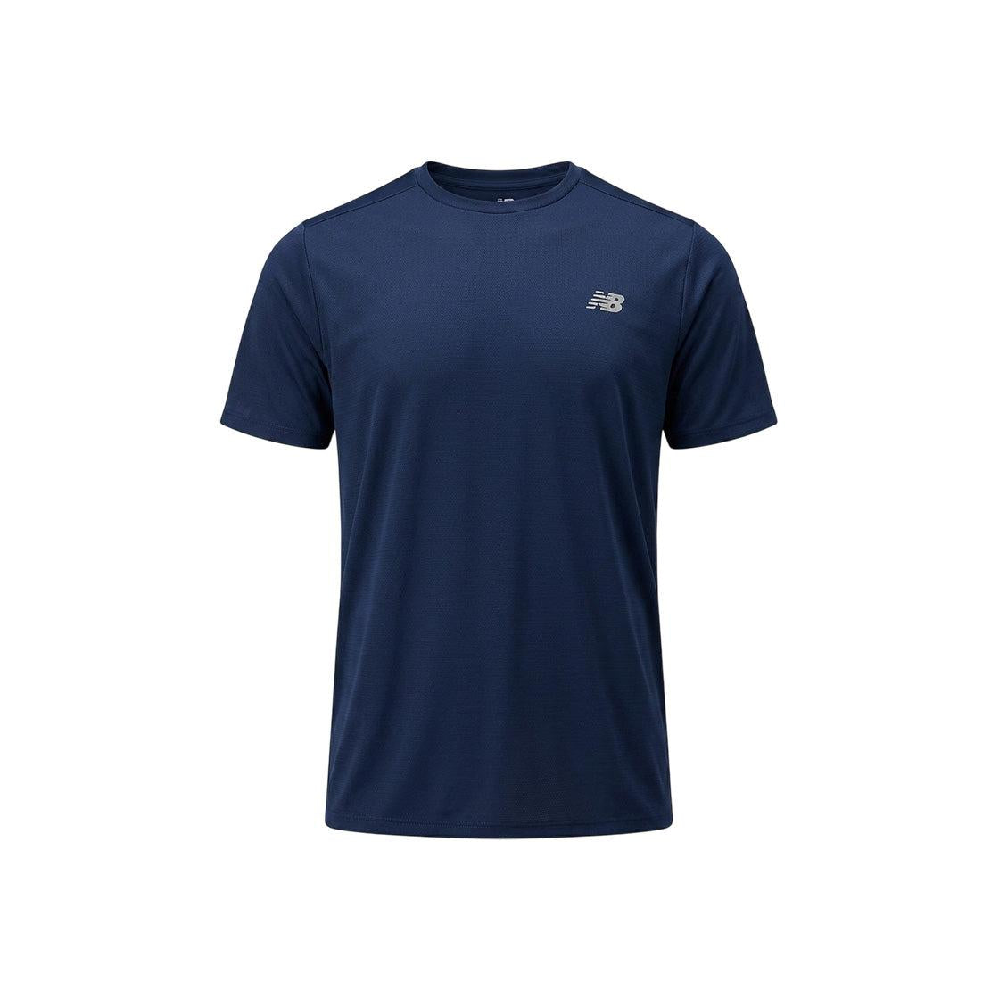 New Balance Hombre Camiseta - Azul Marino, Plata