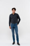 Pantaloni dritti aderenti Nobilis in denim - Blu medio - Uomo