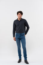 Pantaloni dritti aderenti Nobilis in denim - Blu medio - Uomo