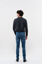 Pantaloni dritti aderenti Nobilis in denim - Blu medio - Uomo