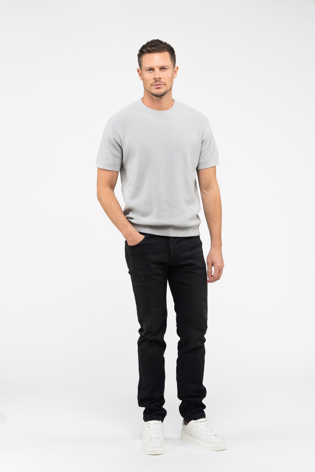 Pantaloni dritti aderenti Nobilis Denim - Nero - Uomo